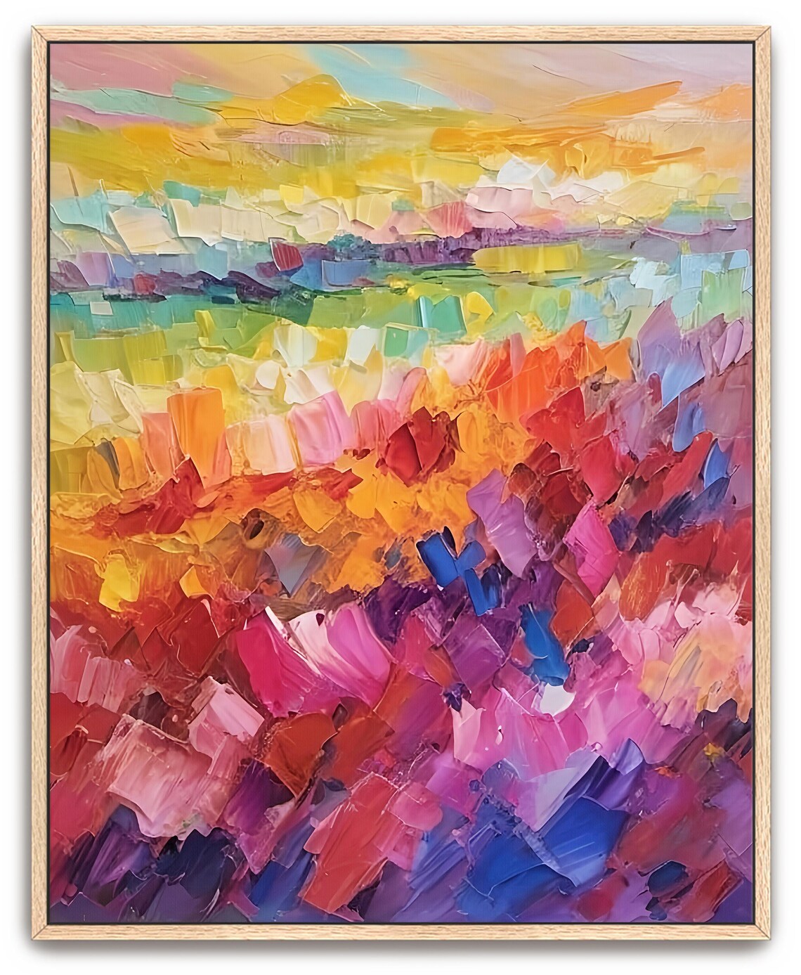 Abstract Acrylic Painting, Colorful Rainbow Art Print - Image 3