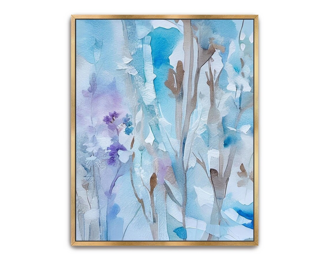 Abstract Acrylic Painting, Textured Purple Wall Art Print