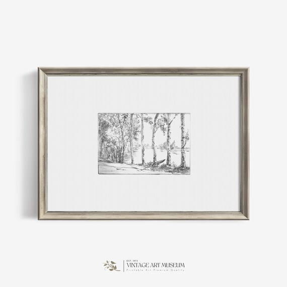 Forest Vintage Sketch Minimalist Art Print