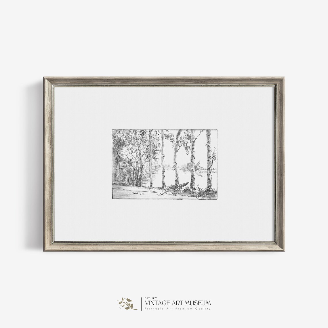Forest Vintage Sketch Minimalist Art Print