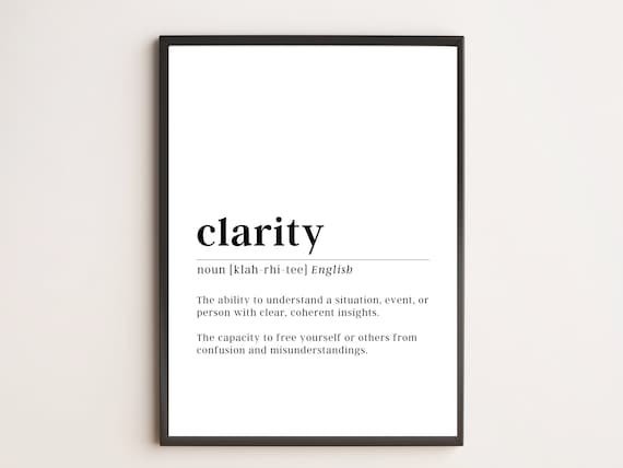 Clarity Definition Print Motivational Wall Art