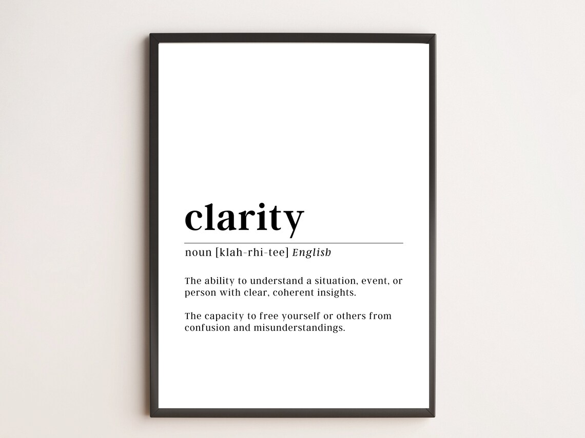 Clarity Definition Print Motivational Wall Art
