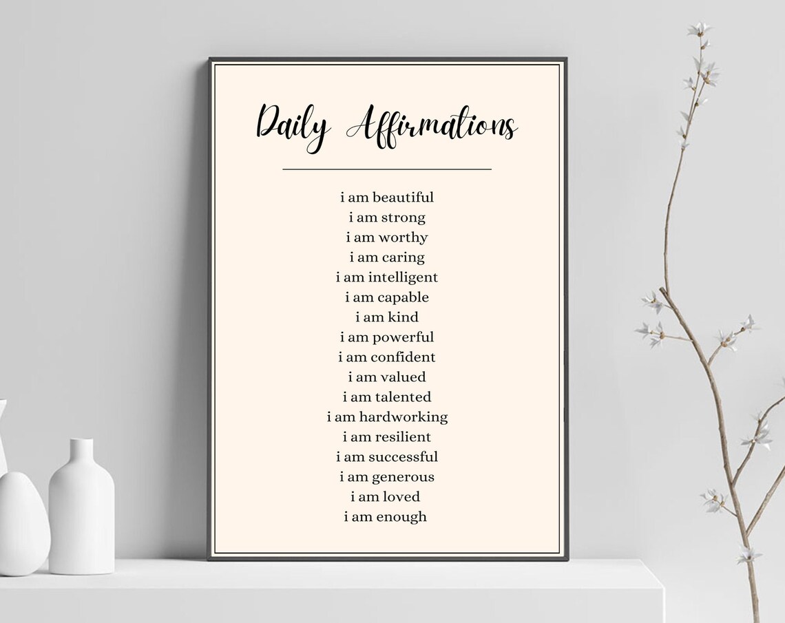 Daily Affirmations Positive Quotes Art Print - Image 4