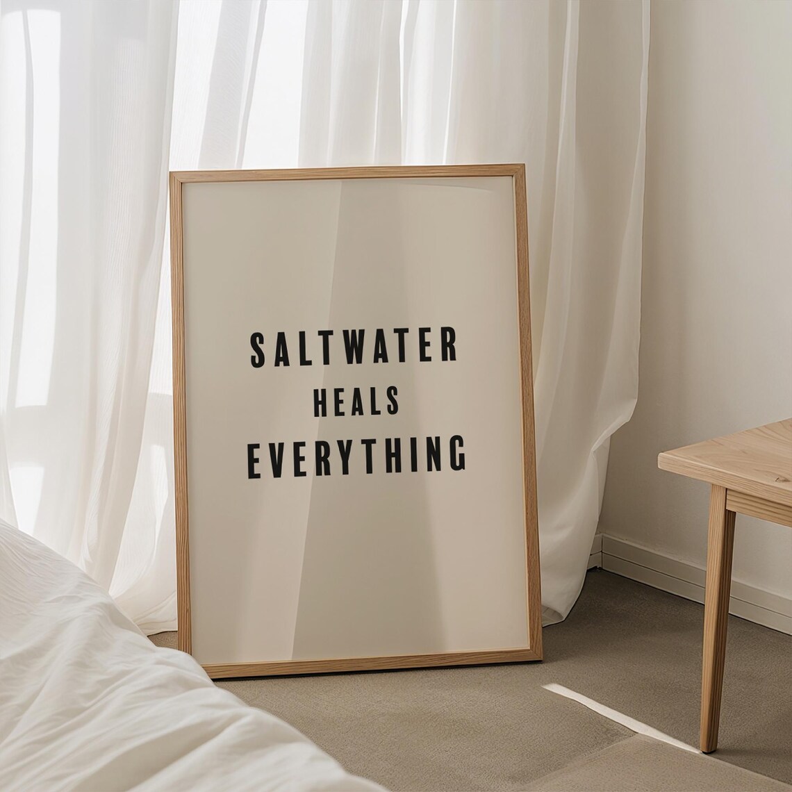 Saltwater Heals Everything Minimalist Coastal Art Print