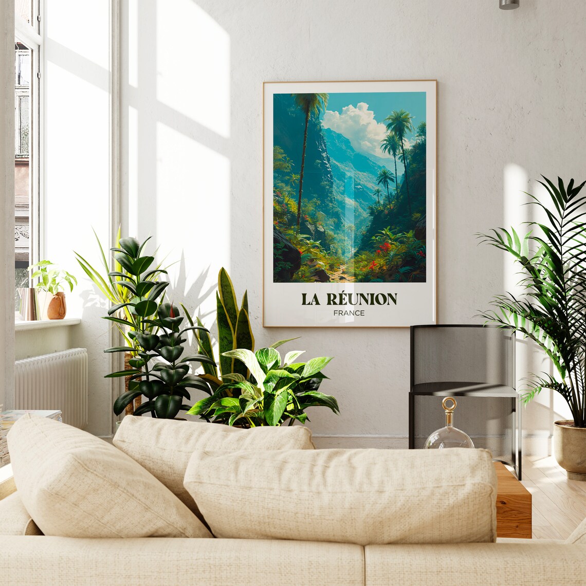 La Runion Travel Poster, Tropical Watercolor Art Print - Image 4