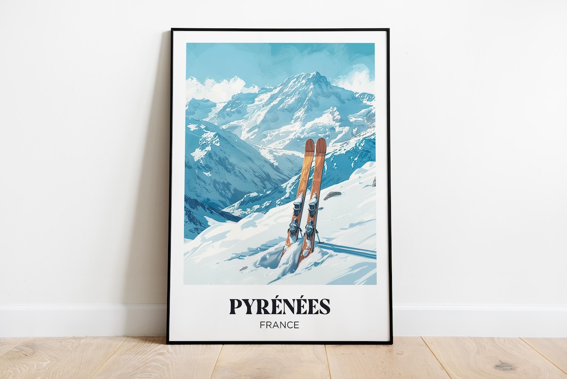 Pyrenees Ski Chalet Decoration Poster