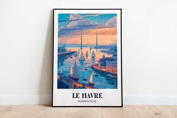 Le Havre Illustration Poster, Normandy Travel Poster