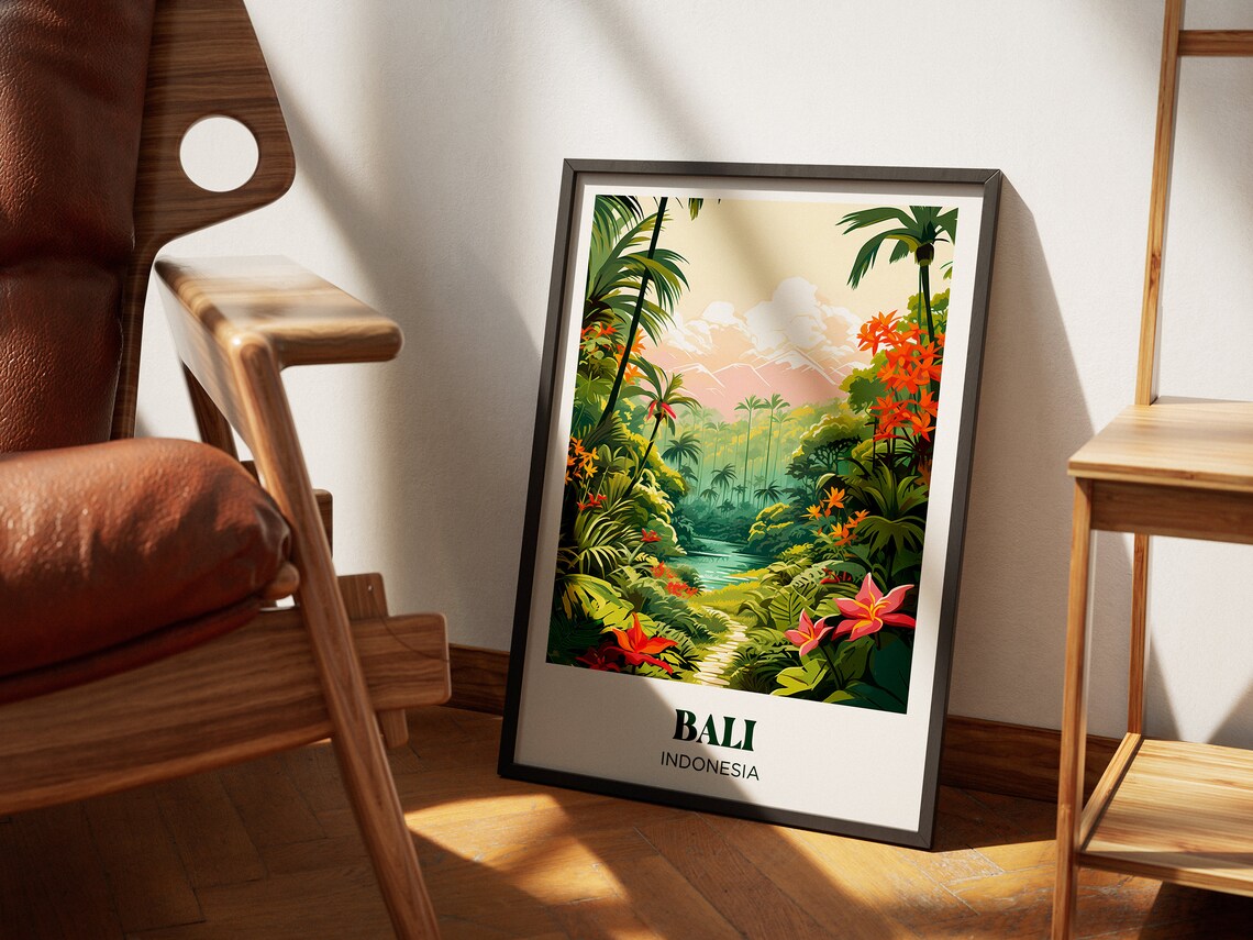 Bali Travel Poster, Watercolor Island Wall Art Print - Image 4
