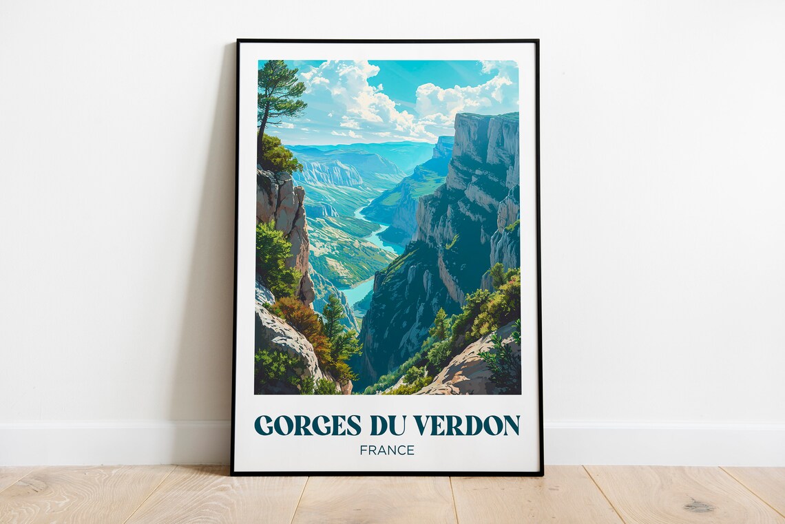 Gorges Du Verdon Travel Poster, Provence Canyon Art Print