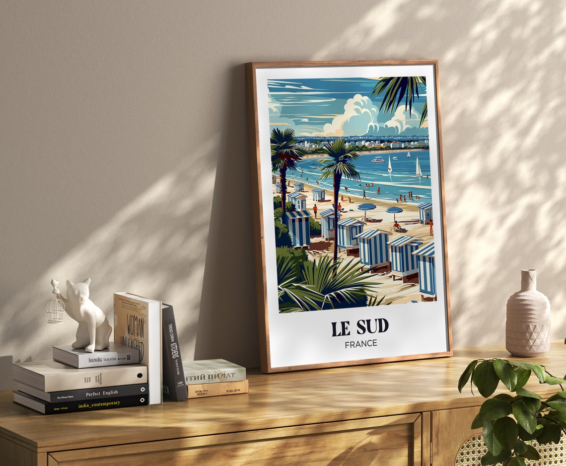 South Of France Travel Poster South Of France Illustration South Of France Poster South Of France Mediterranean Poster - Image 4