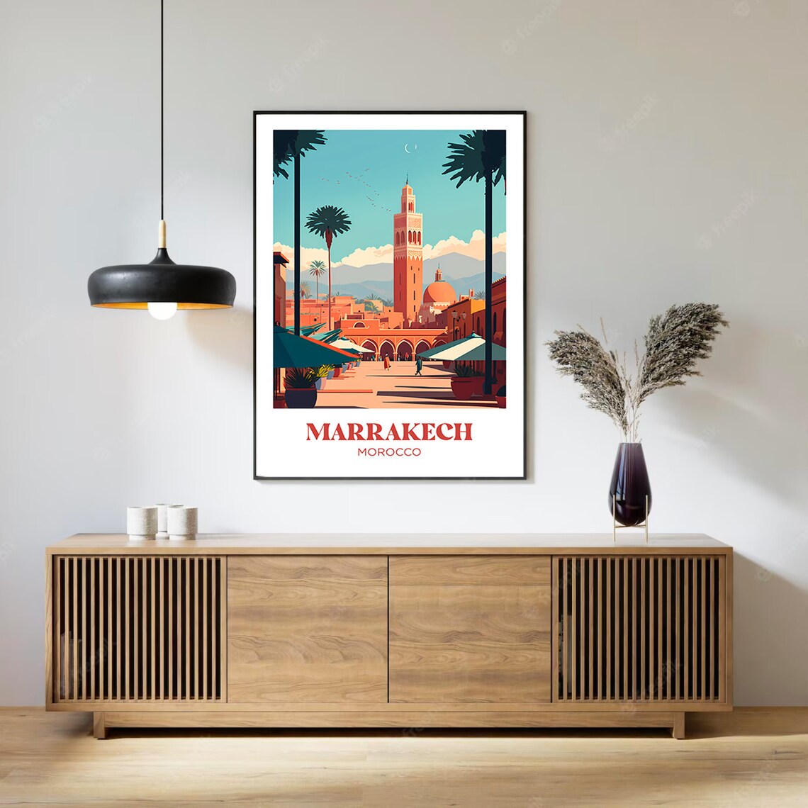 Marrakesh Watercolor Travel Poster, Art Print - Image 2