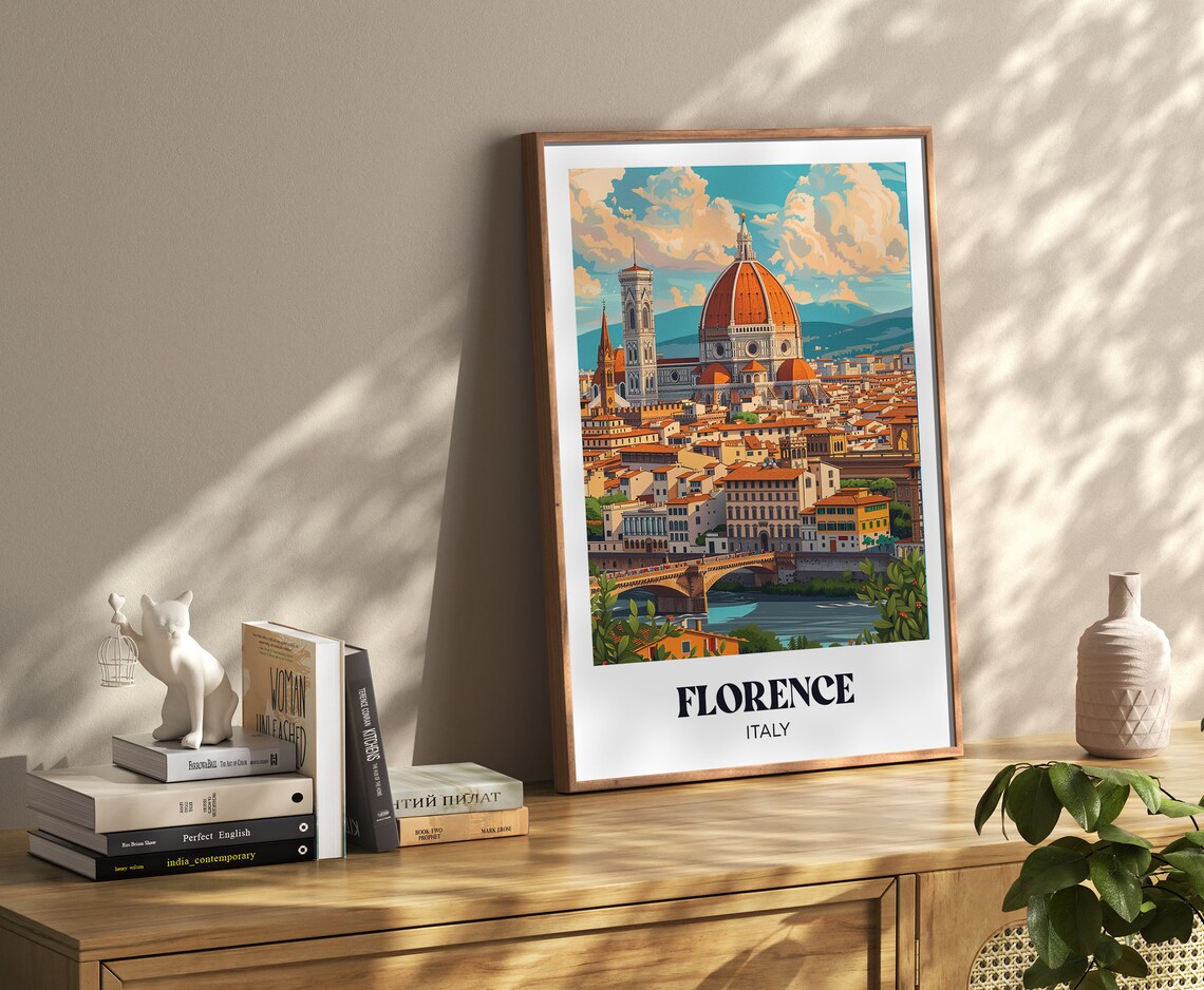 Florence Italy Duomo Cathedral Bell Tower Cityscape Travel Poster - Image 4