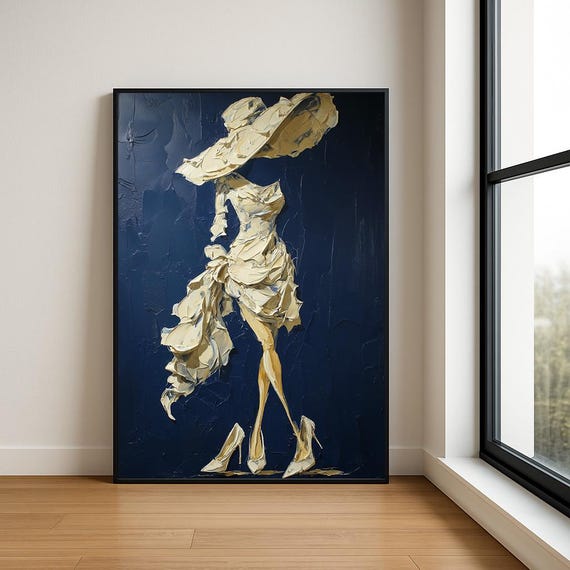 Elegant Lady In Dress Oil Painting Fashion Statement Art Print