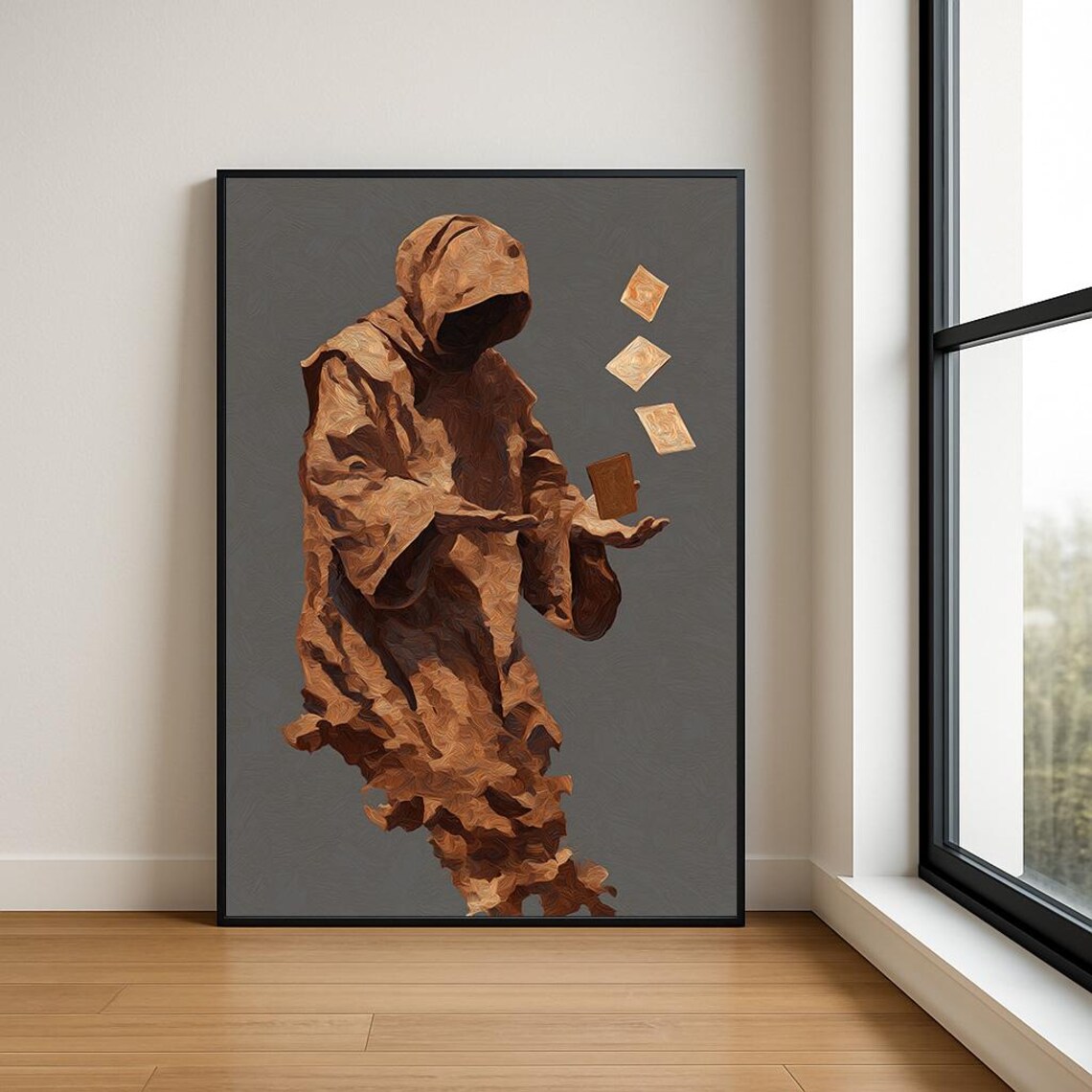 Magician Wall Art Print Abstract Wizard In Mystic Fantasy Painting