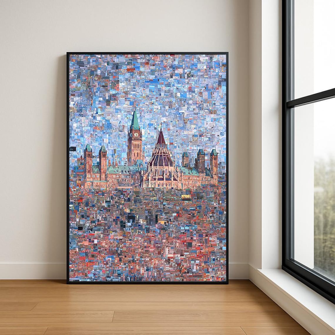 Ottawa Parliament Hill Mosaic Collage Art Peace Tower Canada Poster