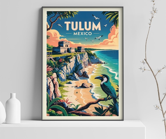Mexico Tulum Poster Print Countries Of The World Travel Vintage Wall 355