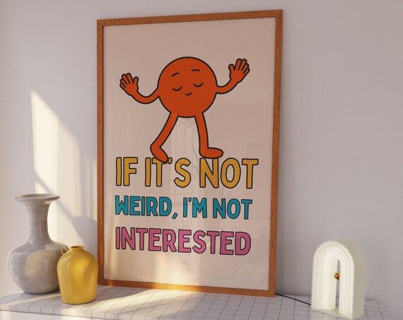 Retro Character Print, Y2K Girly Funny Poster