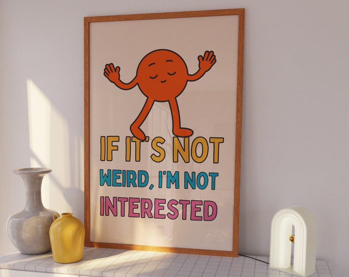 Retro Character Print, Y2K Girly Funny Poster