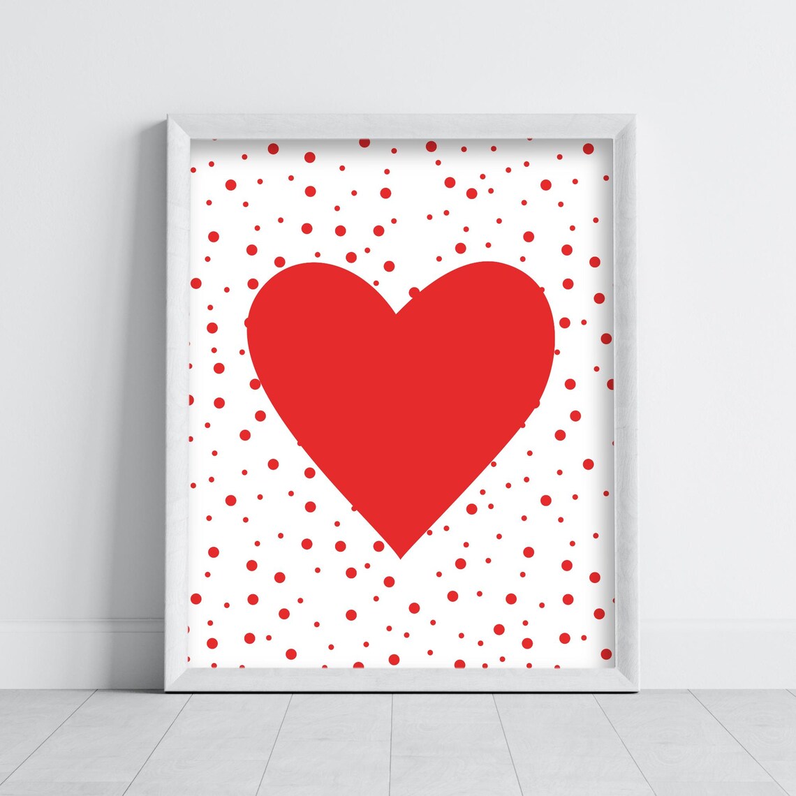 Valentine's Day Red Heart Polka Dot Playful Romantic Sweetheart Poster