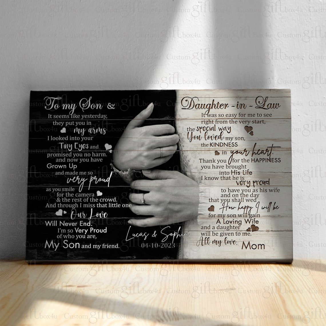Personalized Son Wedding Gift From Mother Wedding Gift For Son And Daughter In Law Gift For Son Wedding Day Gift For Bride And Groom - Image 2