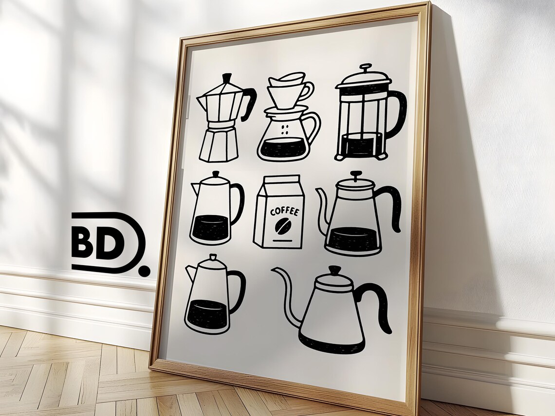 Large Coffee Wall Art Black Kitchen Decor For Coffee Bar Rustic Coffee Bar Decor Unique Art For Coffee Lovers - Image 3