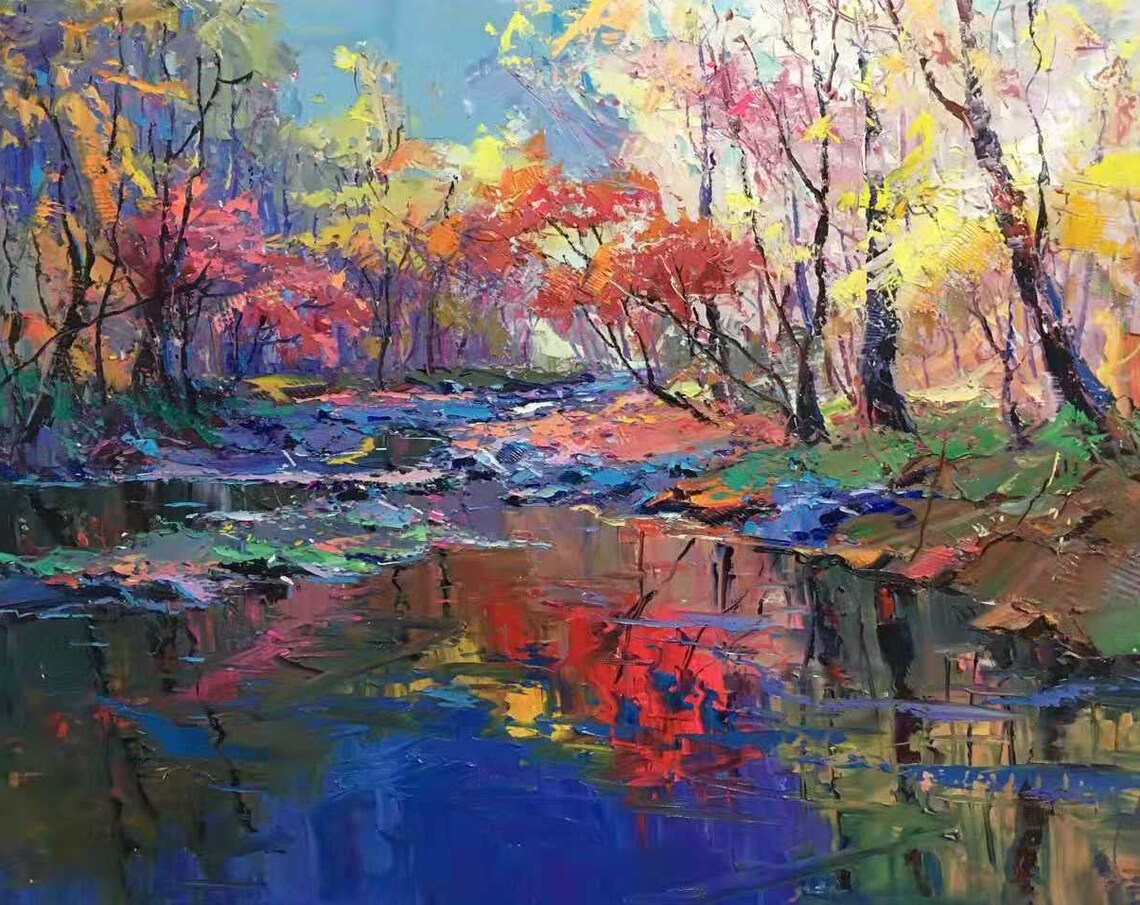 Impression Oil Painting Scenery, Landscape Art Print