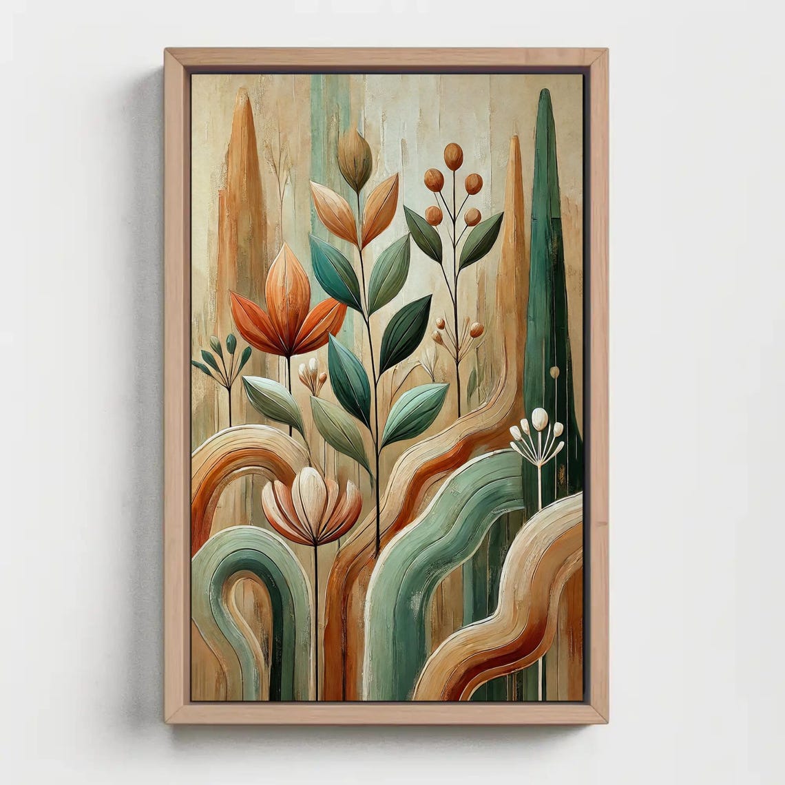 Abstract Boho Botanical in Earthy Terracotta and Sage Tones Poster - Image 5