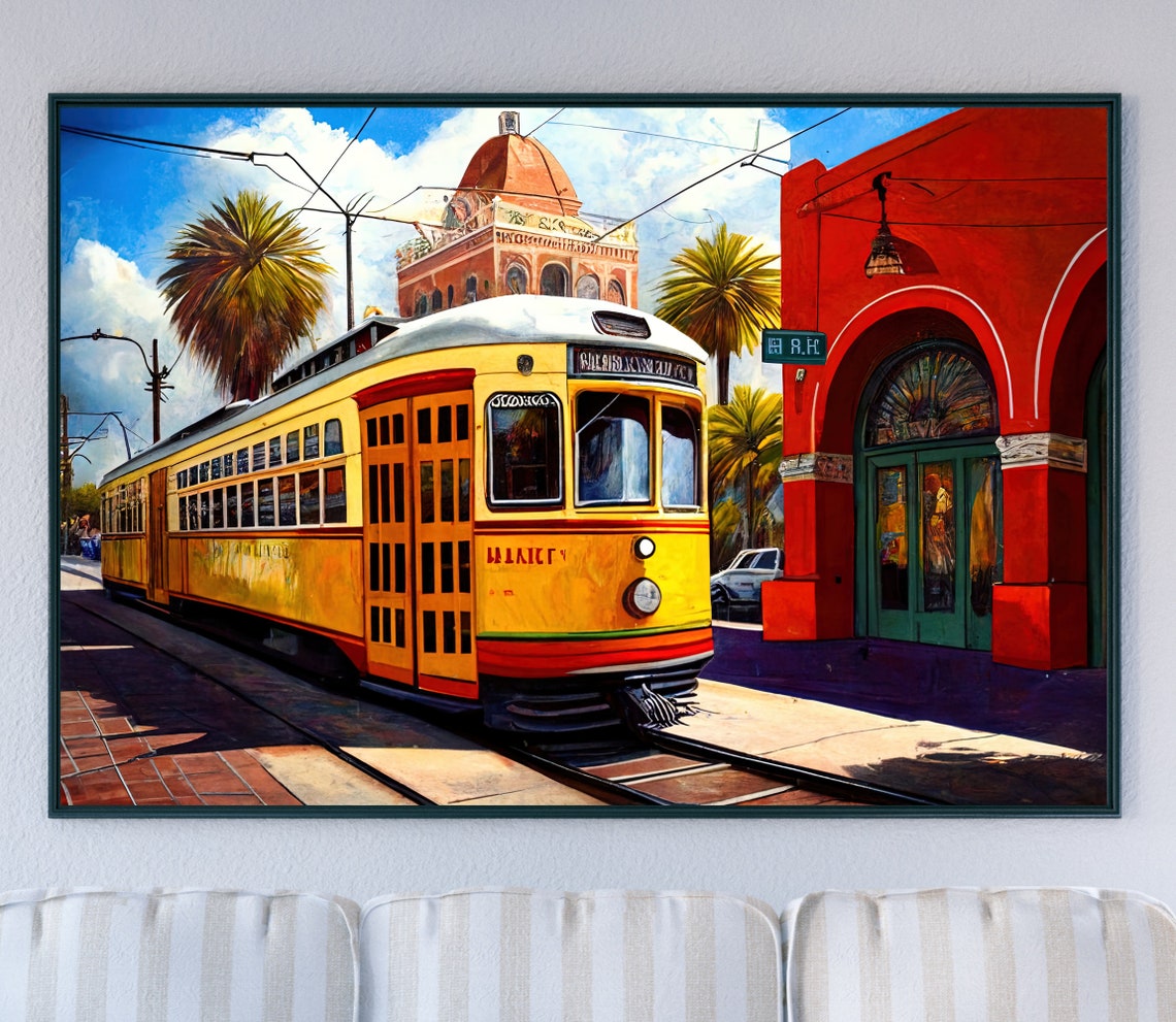 Ybor City Tampa Florida Trolley Art Ybor City Art Print Tampa Florida Decor Tampa Florida Art Ybor City Florida Wall Art - Image 2