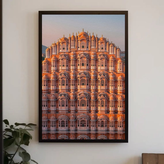 Hawa Mahal Jaipur Rajasthan Photo Artwork Print Indian Wall Decor Framed Cultural Architecture For Home And Office Ready To Hang