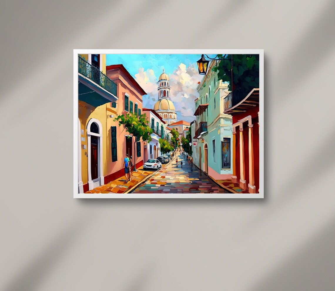 Old San Juan Oil Painting, Puerto Rico Art Print - Image 4