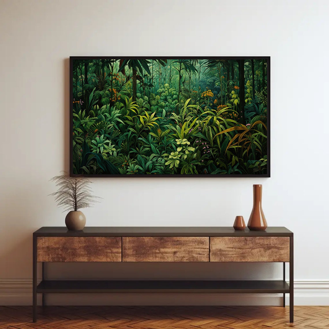 Lush Tropical Jungle Dense Green Foliage Rainforest Nature Poster - Image 3