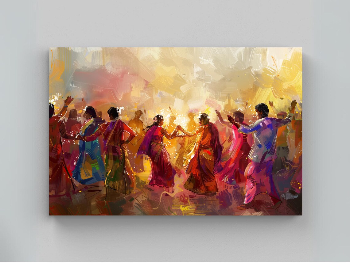 Indian Festival Traditional Dance, India Art Print