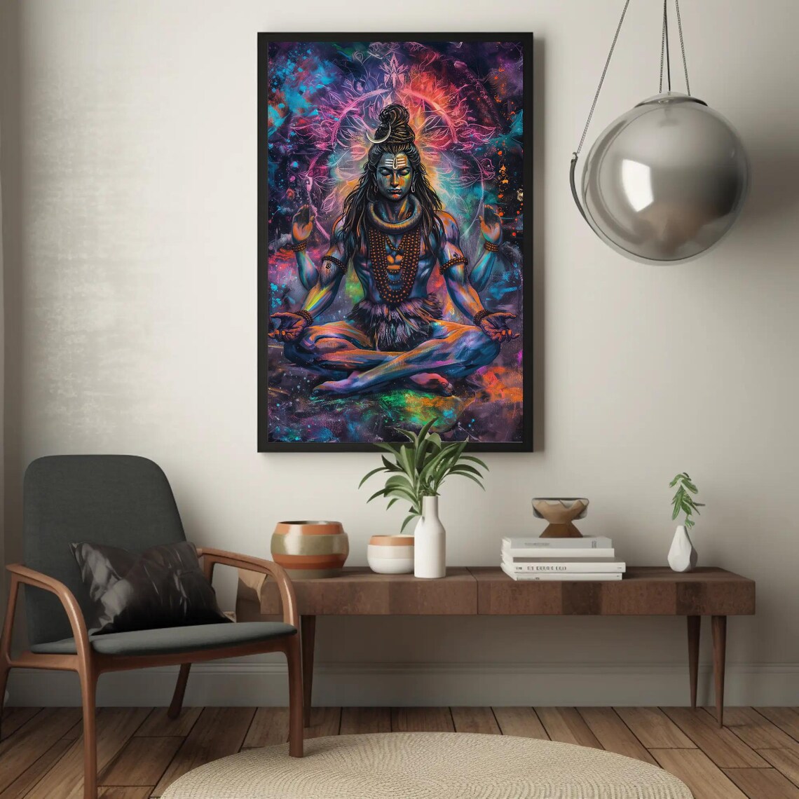 Lord Shiva Meditation Art Print, Yoga Studio Decor - Image 2