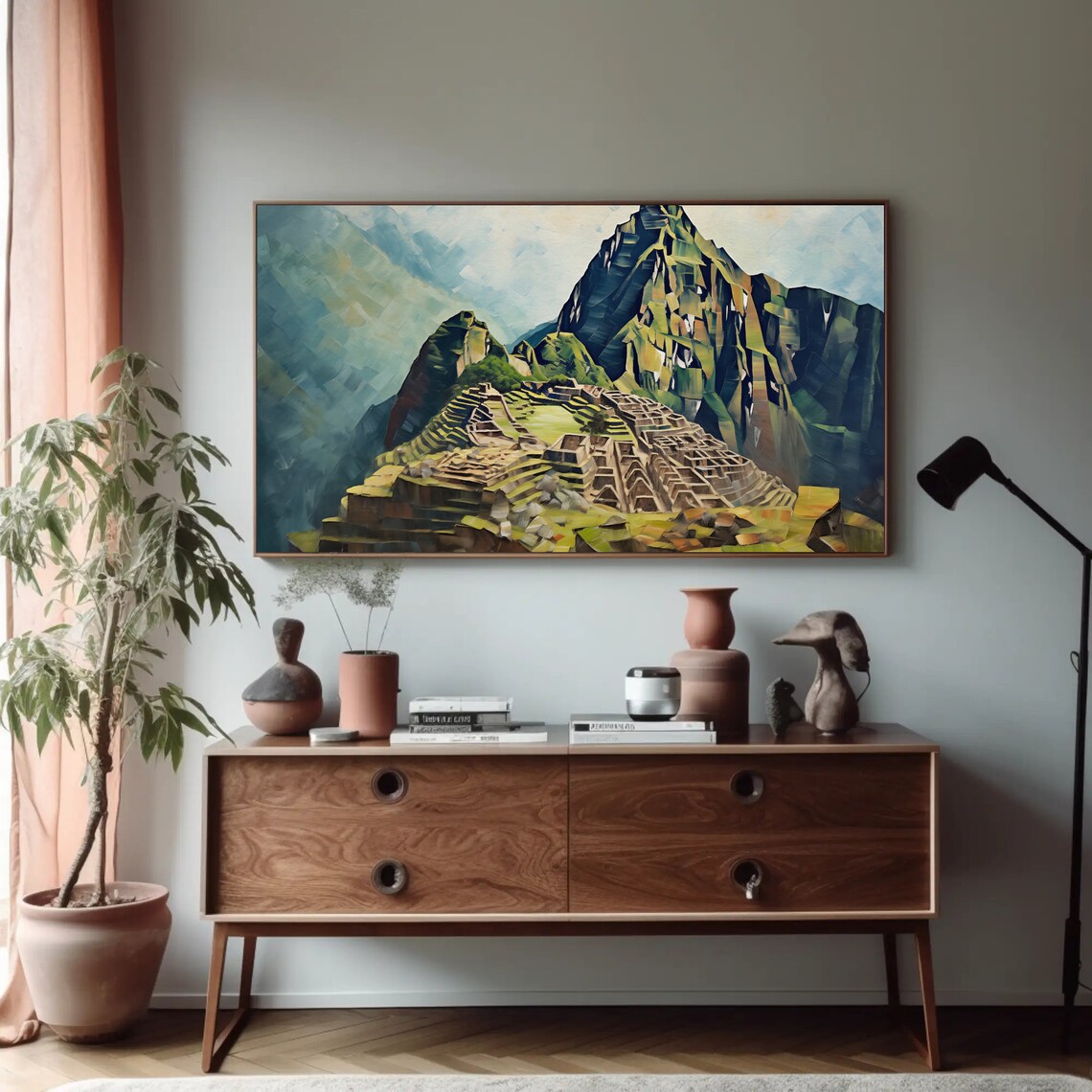 Machu Picchu Oil Painting, Peruvian Travel Art - Image 2