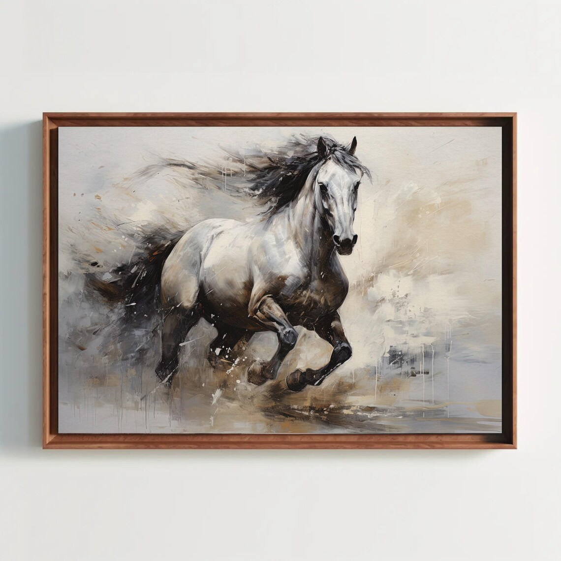 Horse Abstract Art Print, Living Room Wall Decor