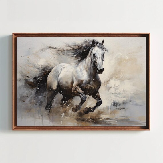 Horse Abstract Art Print, Living Room Wall Decor