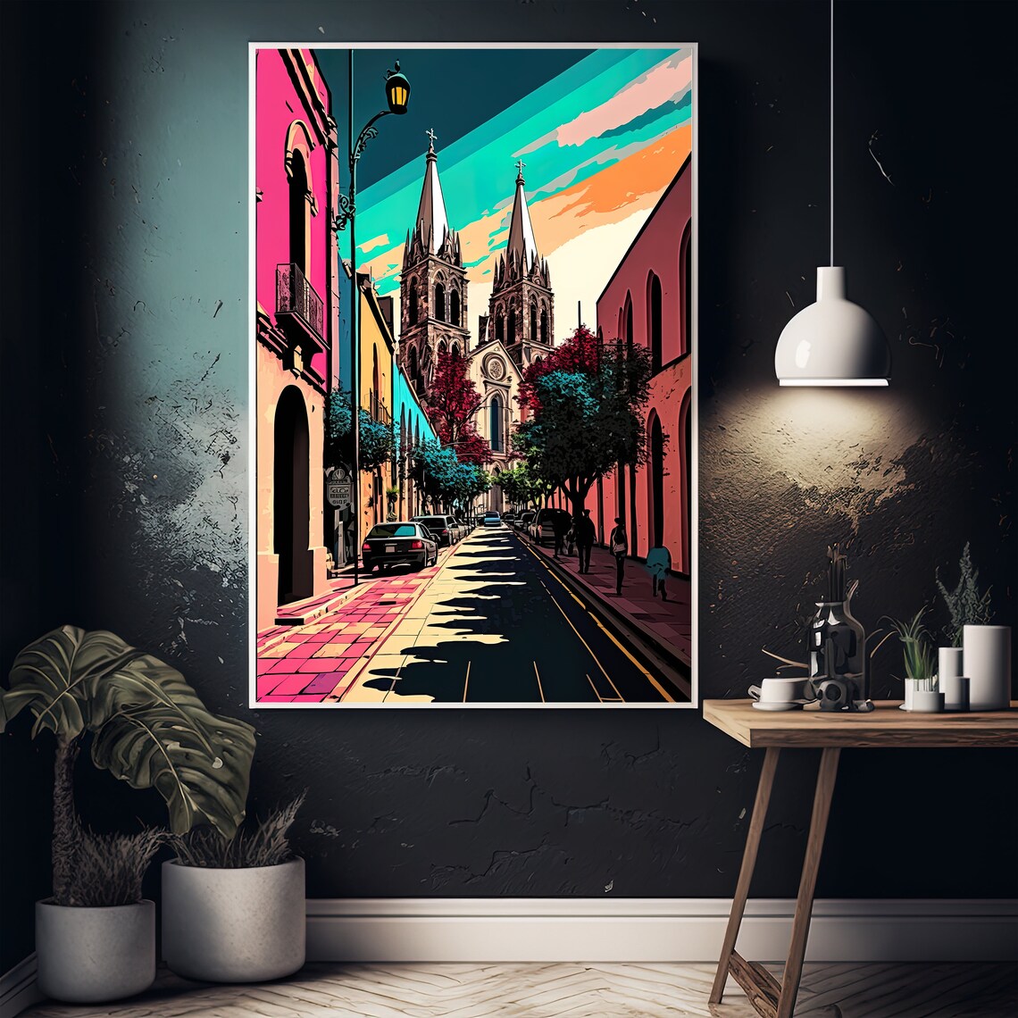 Guadalajara Cathedral Twin Spires Pop Art Street Mexico Art Poster - Image 5