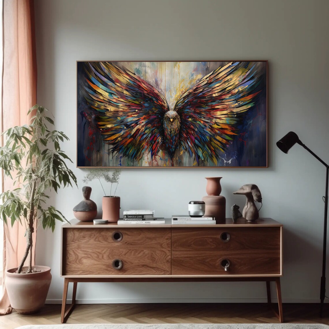 Eagle Wings Colorful Abstract Wall Poster Print - Image 4