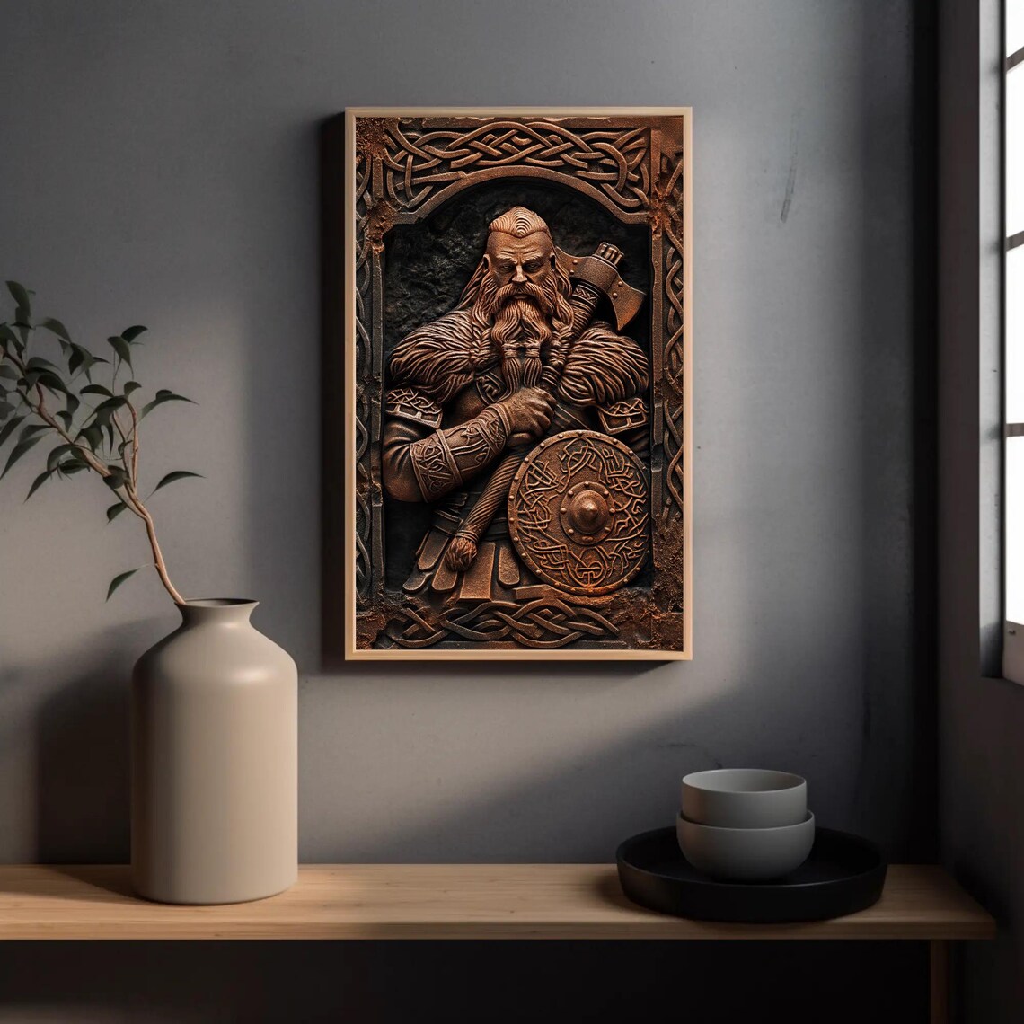 Viking Scandinavian Warrior Art Print, Nordic Style - Image 4