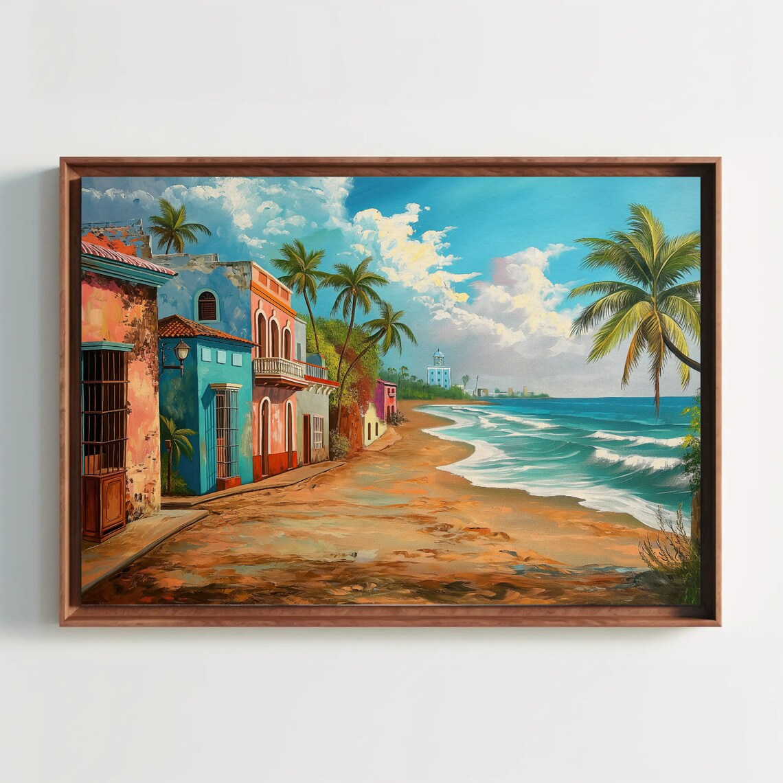 Beach Of Puerto Rico, Puerto Rican Oil Painting Art Print - Image 5
