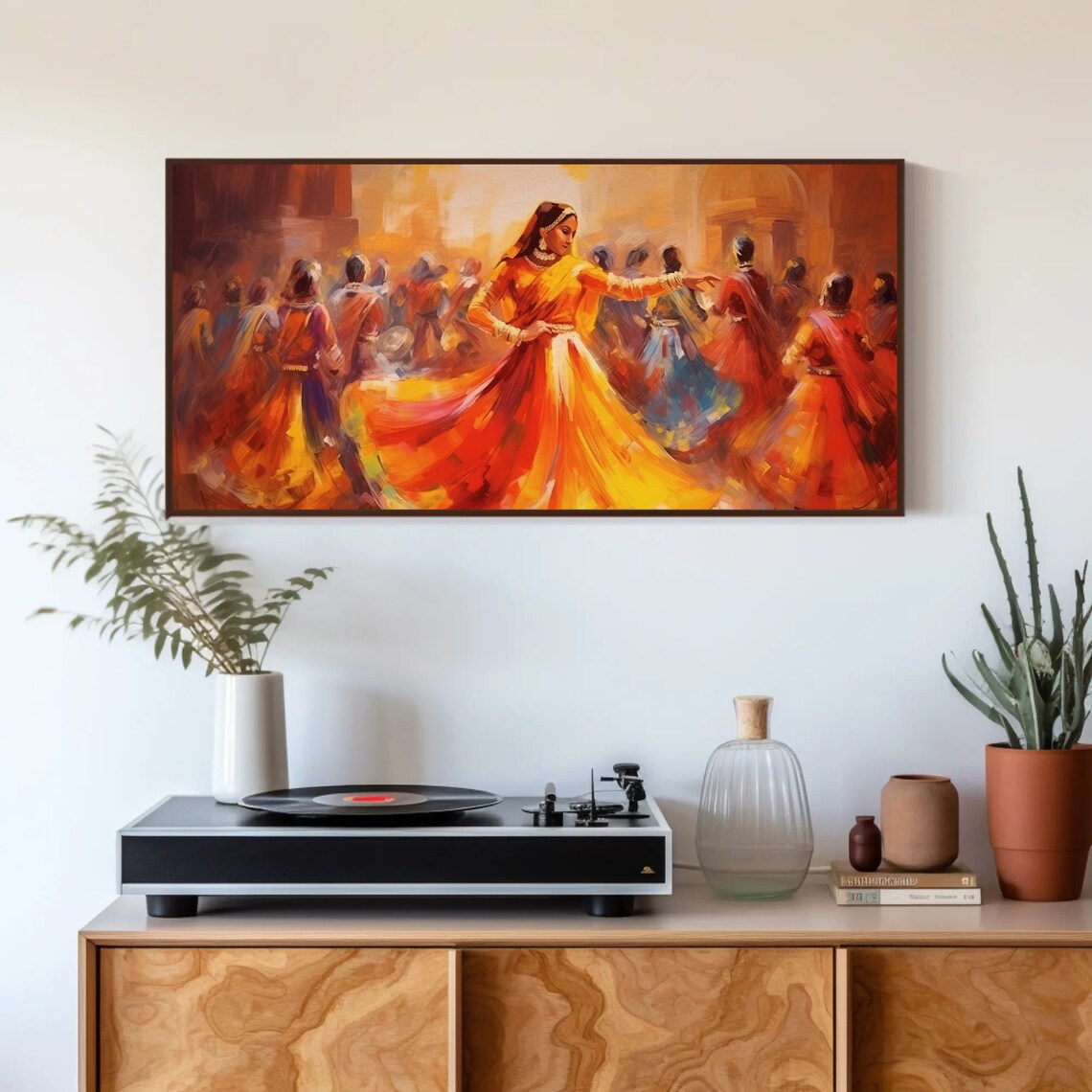 Rajasthani Folk Dancers Colorful Indian Festival Painting Poster - Image 2