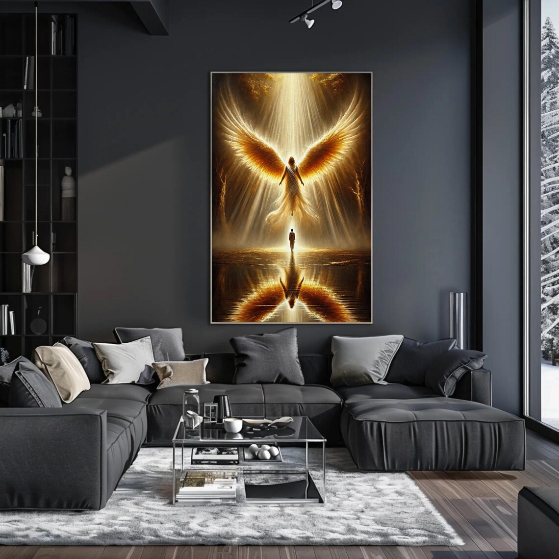 Golden Guardian Angel Ascending In Divine Heavenly Light Poster - Image 3