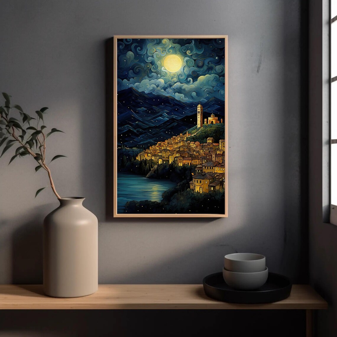 Positano Italy Modern Art Poster, Amalfi Coast - Image 4