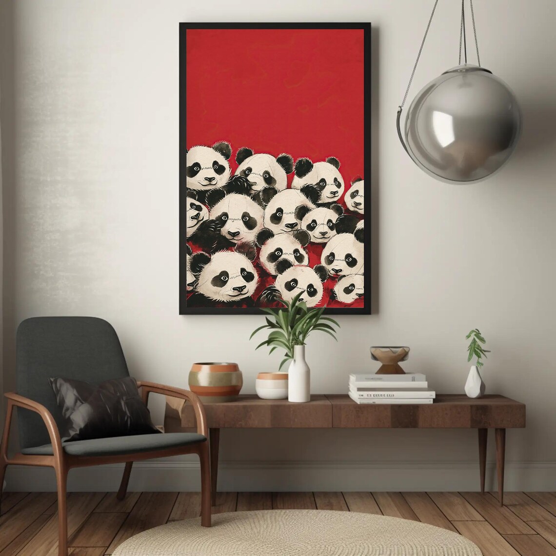 Panda Abstract Wall Art, Minimalist Modern Decor - Image 2