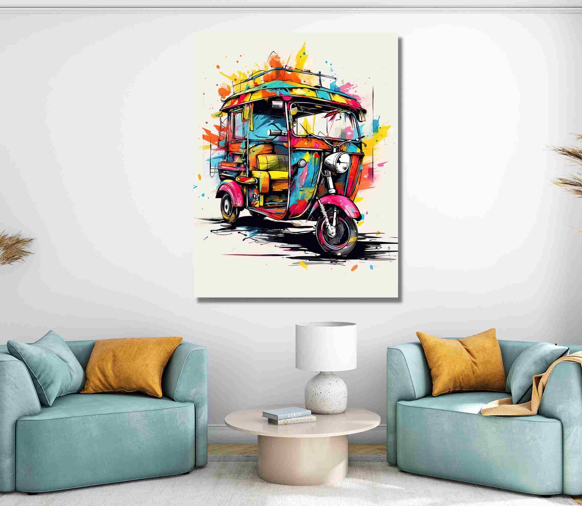 Auto Rickshaw India Art Print, Indian Travel Decor - Image 2