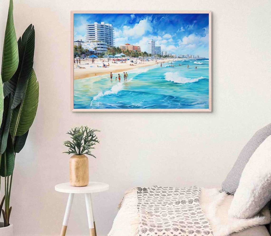 Cancun Beach Resort Coastline With Sparkling Turquoise Waves Poster - Image 3