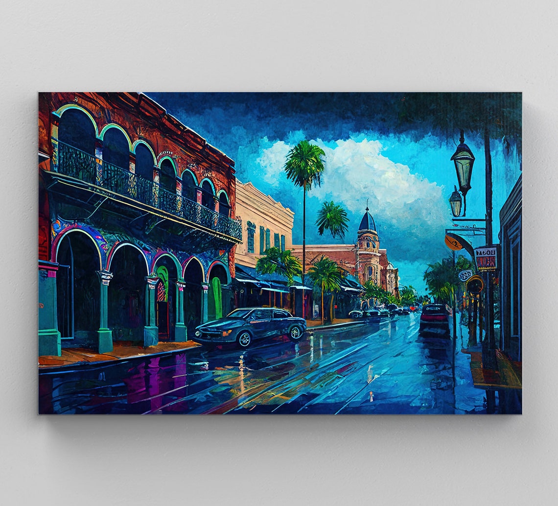 Ybor City Tampa Florida Oil Painting Ybor City Art Print Tampa Florida Decor Tampa Florida Art Ybor City Florida Wall Art
