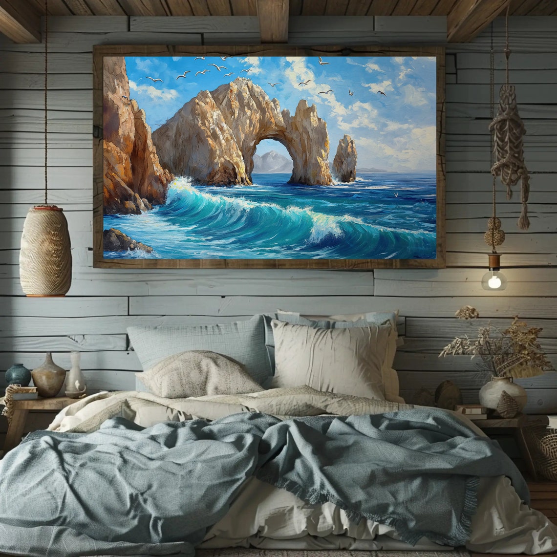 Cabo San Lucas El Arco Rock Arch Ocean Waves Oil Painting Poster - Image 5
