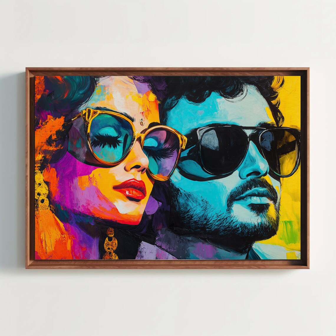 Bollywood Style Indian Couple Pop Art Portrait Sunglasses Poster