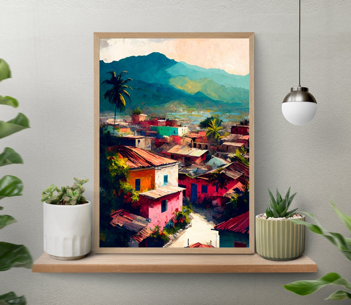Haiti Art Print Haiti Art Haiti Travel Print Large Wall Art For Haiti Decor Caribbean Oil Painting - Image 2